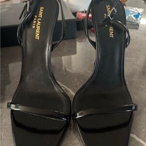 Saint Laurent Black Strappy Heels